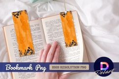 Orange textured background with floral accents Bookmark PNG Product Image 1