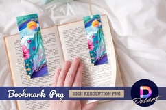 Abstract floral art watercolor Bookmark PNG Product Image 1
