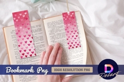 Pink hearts pattern Bookmark PNG Product Image 1