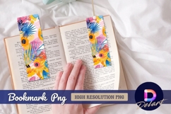 Colorful tropical floral patterned bookmark png Product Image 1