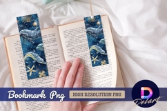 Oceanic dolphins starfish underwater Bookmark PNG Product Image 1