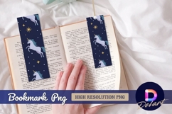 Unicorn stars galaxy celestial cute Bookmark Png Product Image 1