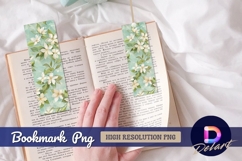 White flowers and leaves bookmark png Product Image 1