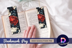 Floral dark botanical pattern Bookmark PNG Product Image 1