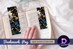 Elegant floral pattern dark background Bookmark PNG Product Image 1