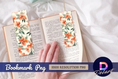 Watercolor floral pattern peach blooms Bookmark PNG Product Image 1