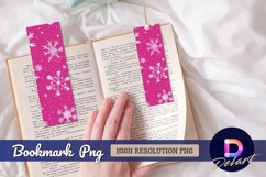 Pink winter snowflakes Bookmark PNG Product Image 1