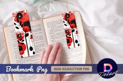 Red and black floral Bookmark PNG Product Image 1