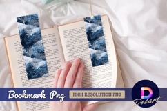 Blue winter forest watercolor Bookmark PNG Product Image 1
