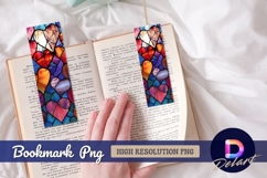 Colorful heart stained glass Bookmark PNG Product Image 1