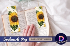 Sunflower with leaves and dots Bookmark PNG Product Image 1
