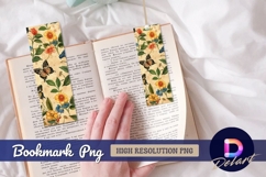 Vintage floral butterfly pattern for Bookmark PNG Product Image 1