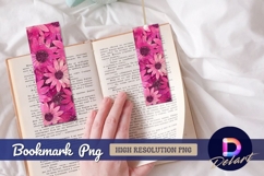 Pink floral abstract art Bookmark PNG Product Image 1