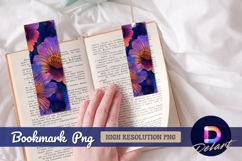 Floral illustration with purple and orange Bookmark PNG Product Image 1