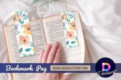 Watercolor floral design with pastel flowers Bookmark PNG Product Image 1
