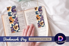 Pansy flowers floral pattern elegant Bookmark PNG Product Image 1