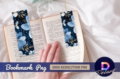 Artistic floral on dark blue Bookmark PNG Product Image 1