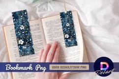 Floral bouquet watercolor style dark blue Bookmark PNG Product Image 1