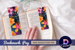 Colorful tropical floral pattern Bookmark PNG Product Image 1