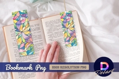 Stained glass floral abstract Bookmark PNG Product Image 1