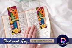 Flowers bookshelf colorful floral books Bookmark PNG Product Image 1