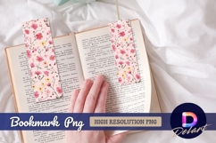 Pink and yellow floral Bookmark PNG Product Image 1