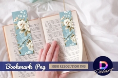 Vintage floral pattern pale blue Bookmark PNG Product Image 1