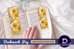 Golden rose floral design for Bookmark PNG Product Image 1