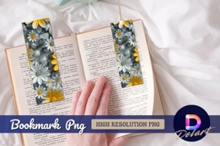Floral pattern yellow white leaves Bookmark PNG Product Image 1