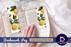 Vintage lemon illustration with bee and leaves Bookmark PNG Product Image 1