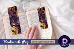 Luxurious purple and gold floral Bookmark PNG Product Image 1