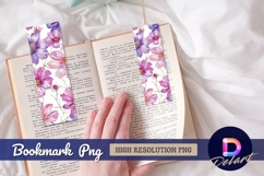 Watercolor cosmos flower artwork Bookmark PNG Product Image 1