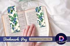Watercolor blueberry branch Bookmark PNG Product Image 1