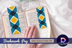 Diamond geometric pattern retro colors Bookmark png Product Image 1