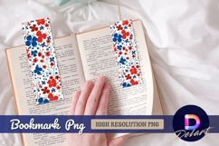 Red blue floral pattern Bookmark PNG Product Image 1