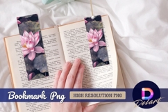 Pink lotus flower artistic elegant Bookmark PNG Product Image 1