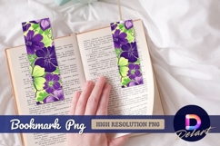 Floral pattern illustration purple green Bookmark PNG Product Image 1