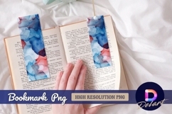 Abstract ink wash painting blue and red Bookmark PNG Product Image 1