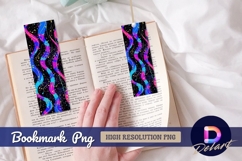 Vibrant wavy lines abstract background Bookmark PNG Product Image 1
