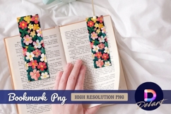 Vivid floral pattern on dark background Bookmark PNG Product Image 1