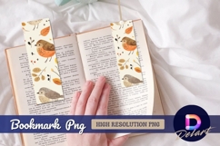 Cute bird and autumn leaves Bookmark PNG Product Image 1