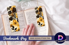 Floral pattern with yellow and brown hues Bookmark PNG Product Image 1