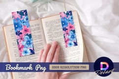 Pink and blue floral pattern Bookmark PNG Product Image 1