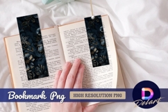 Elegant floral dark blue background Bookmark PNG Product Image 1
