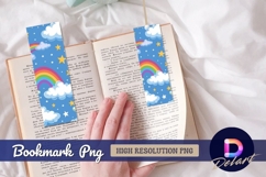 Sky with rainbows stars and clouds Bookmark PNG Product Image 1