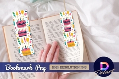 Whimsical birthday cake party pattern Bookmark PNG Product Image 1
