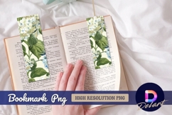 White hydrangea flowers green leaves Bookmark PNG Product Image 1