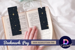 Celestial night sky stars and moon pattern Bookmark PNG Product Image 1