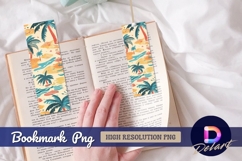 Tropical beach summer illustration pattern Bookmark PNG Product Image 1