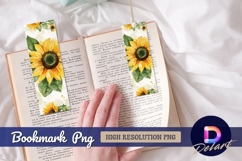 Watercolor sunflower botanical illustration Bookmark PNG Product Image 1